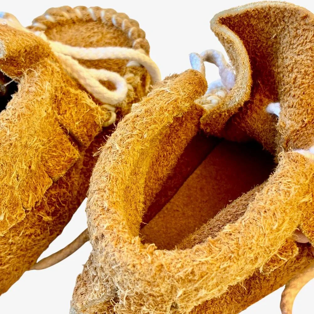 Genuine Buffalo Leather Baby Infant Moccasin Booties size 1 - 0-3 months NEW USA